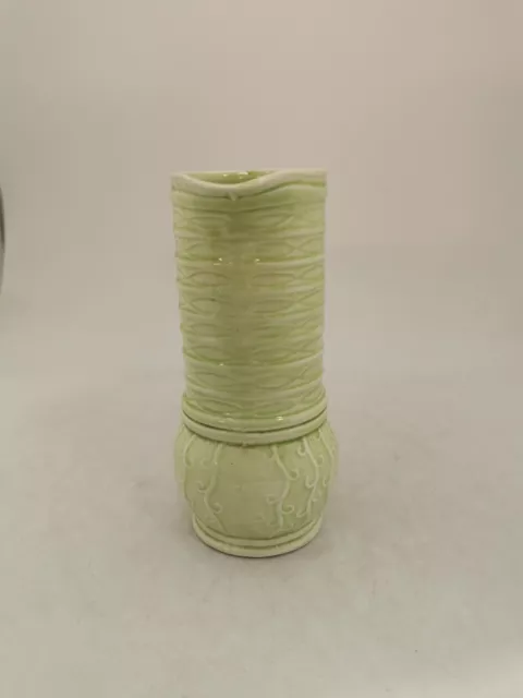 Royal Art Pottery Longton Ribbed Green Vase (AN_7217) 2