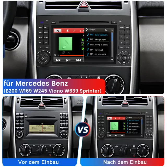 Autoradio 7" Für Mercedes Benz A/B Klasse Sprinter Viano Vito W639 W245 GPS Nav 2