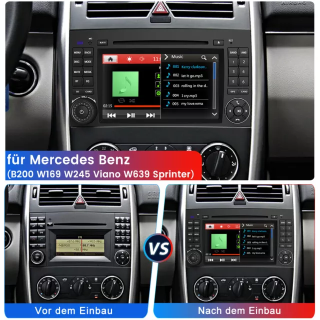 Autoradio Für Mercedes-Benz A/B Klasse/Vito W169 W639 W245 GPS Navi DAB+ SWC USB 3