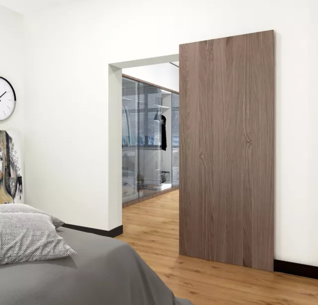 Concealed Sliding Barn Door Hardware with Soft Close Mechanism,No Floor Track