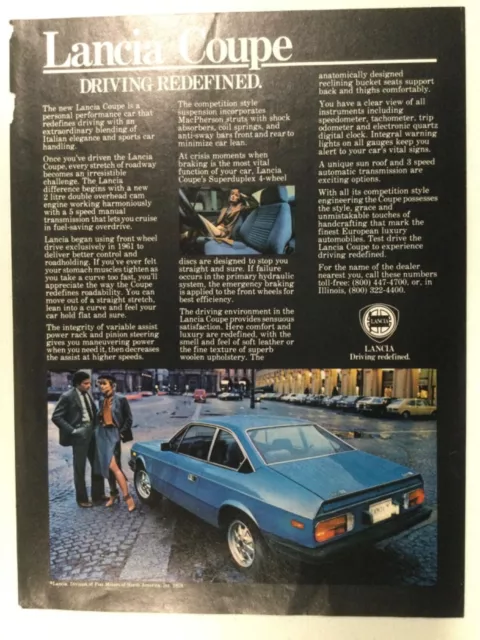 LLLAdv03 Vintage Advertisement 1979 Lancia Coupe