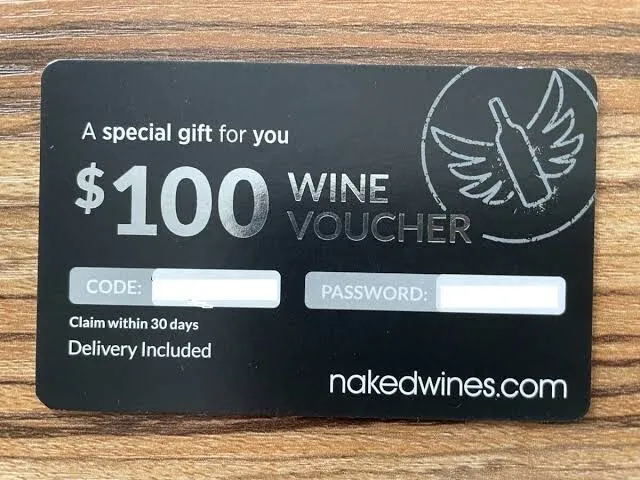 $100 Naked Wines Voucher (Electronic Copy Or Local Pick Up)