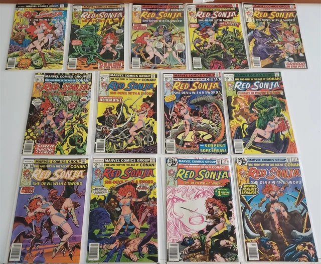 RED SONJA #1-13 BRONZE AGE MARVEL COMIC FULL RUN LOT Conan HI GRADE Avg NM 9.4