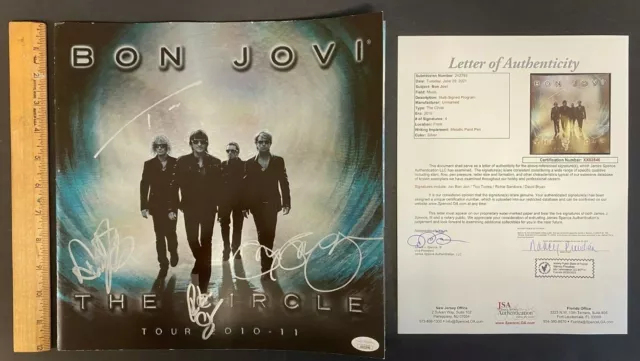 2010-11 Bon Jovi The Circle Concert Tour Program Group Signed Jsa/Coa Ms 72121