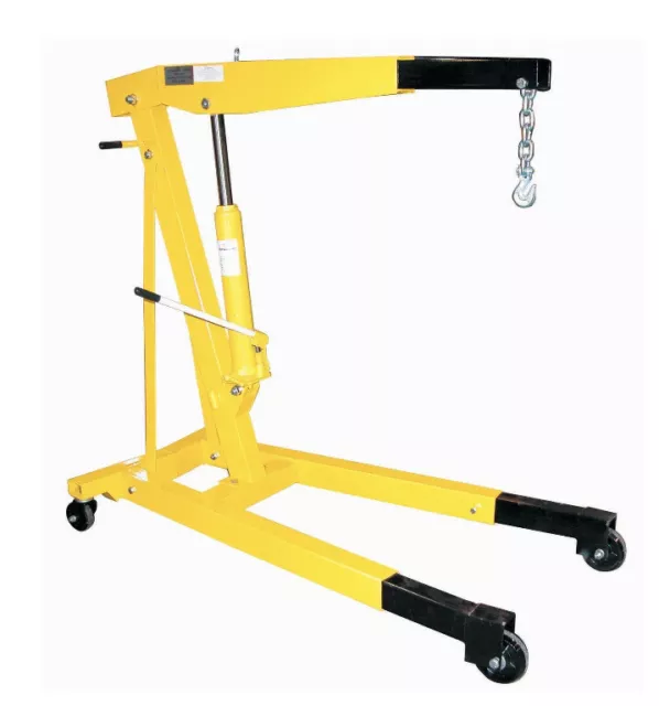 3 Ton 6000 LB Engine Hoist Cherry Picker Telescopic Floor Crane Long Ram Jack