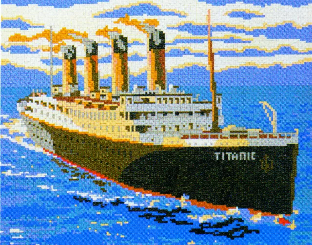 Mini Stecksystem Titanic fahrend ca. 8.200 Teile mit XXL-Steckvorlage Nr. 41222 3