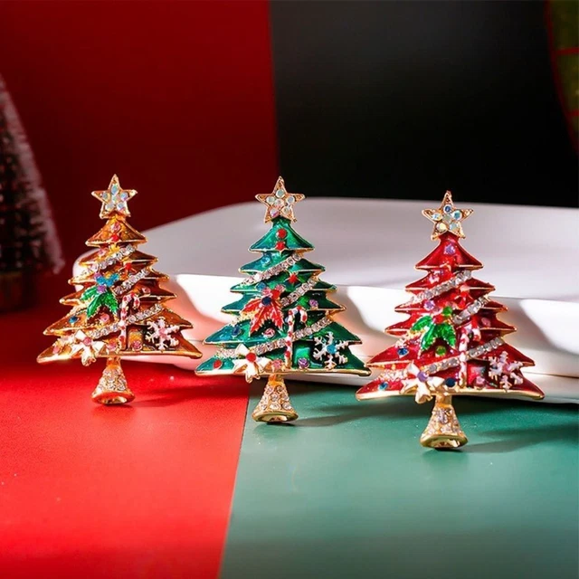 Clothing Accessories Women Brooch Enamel Pins New Year Gift Christmas Tree Pins