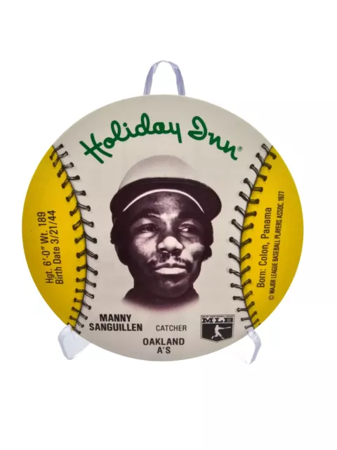 Manny Sanguillen 1977 Holiday Inn MSA Baseball Card Disc Oakland A's Set Break