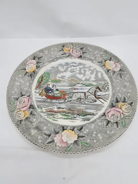 N. Currier by Adams The Road Winter 10.5 Inches Dinner Plate