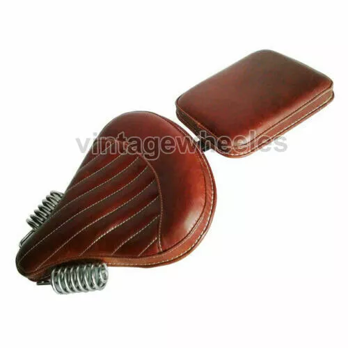 Pour Royal Enfield Electra Cuir avant & Arrière Selle Solo Siège Marron