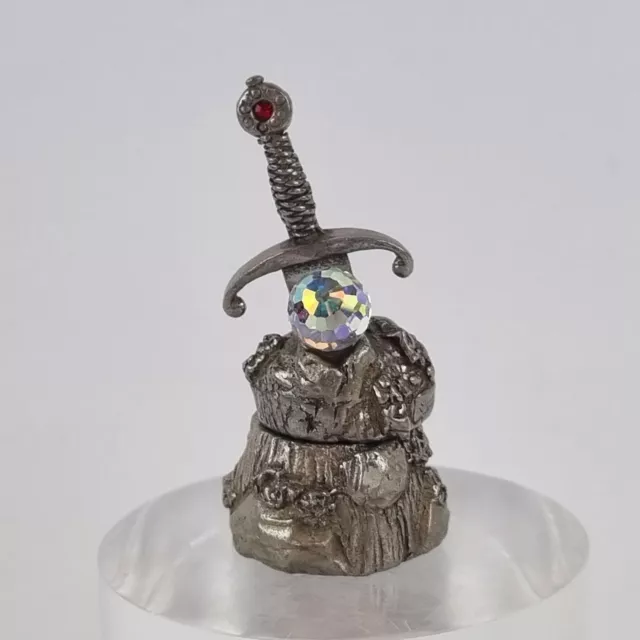 Vintage Pewter Thimble Sword In The Stone