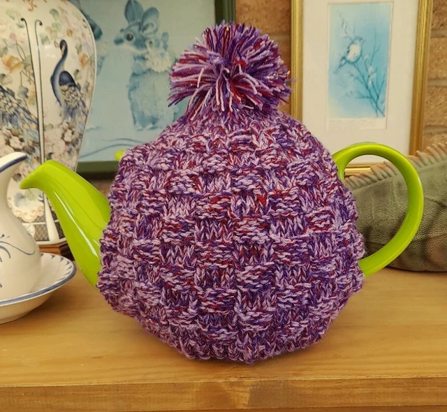 Ceasta de té multicolor tejida a mano acogedora para una olla de té grande 3L (10 tazas)