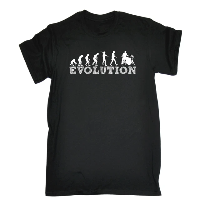 Evolution Drummer MENS T-SHIRT tee birthday drumming drums rock n roll present