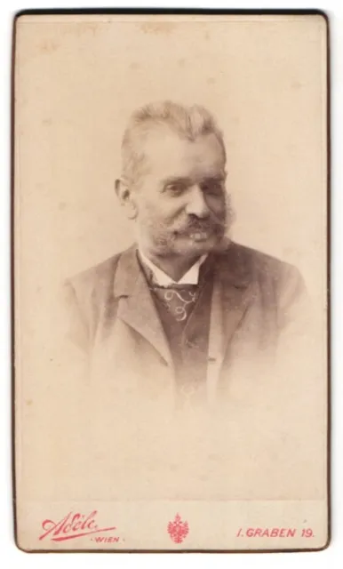 Photography Atelier Adele, Vienna, Graben 19, Portrait of Old Man with Moustache -
