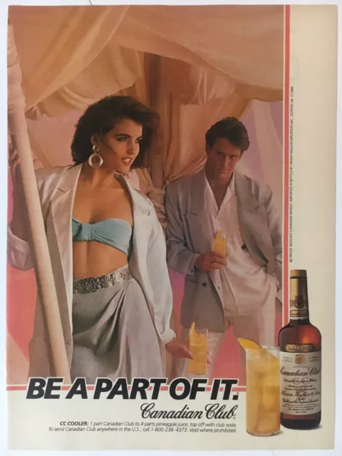 Canadian Club Blended Whiskey 1986 Vintage Print Ad 8x11 Inches Bar Decor