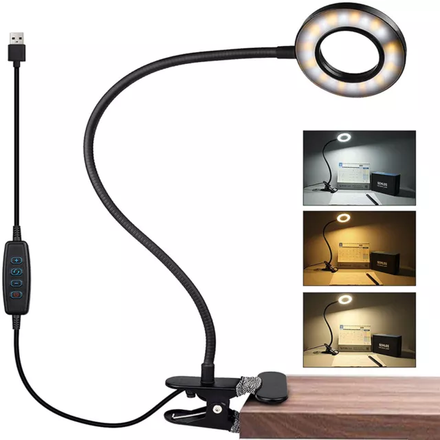 48LED USB Clip On Flexible Desk Lamp Dimmable Memory Bed Read Table Study Light