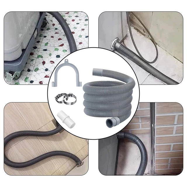 LICHTBLAU Tubo aquastop di prolunga resistente alla deformazione 2,5m collegamento lavatrice lavastoviglie I 2982 Tubo armato 3/4 pollici dritto/dritto e guarnizione I tubo carico universale