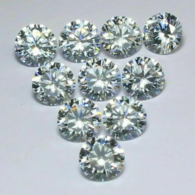 10 pièces Lot de FG couleur VS1 taille ronde 3.00 mm blanc diamant naturel...
