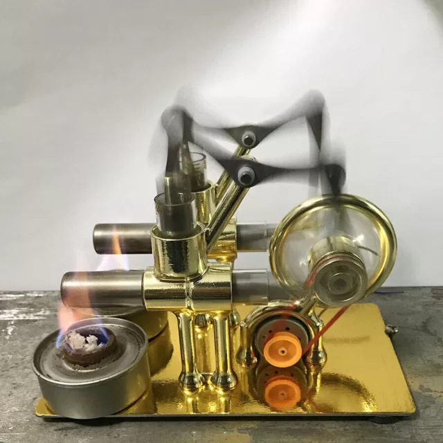 Heißluft Motor Stirlingmotor Generator Stream Maschine mit 2 Zylinder BE