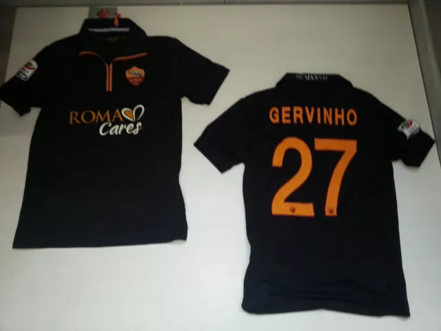 2693 as Roma Cares Gervinho Shirt Black T-Shirt 2013 Jersey Black Match Shirt