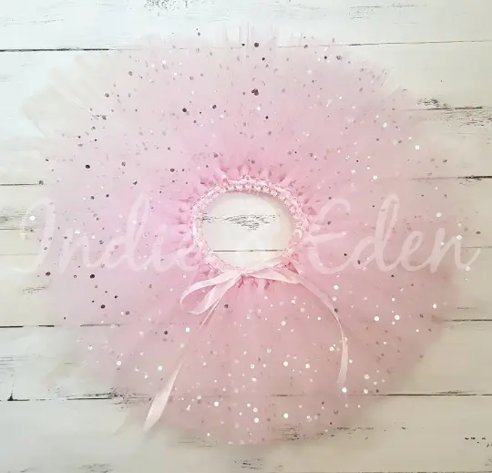 Baby Tutu pink sparkle photo prop cake smash toddler skirt party