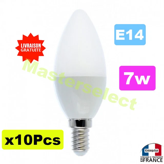 Lot De 10 Ampoules à Bougie Incandescente Dimmable 40W - Culot E14, Opale, Blanc Chaud 2700K, 230V
