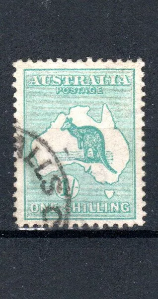 Australia 1913 1s emerald  Kangaroo Die II SG 11 FU CDS