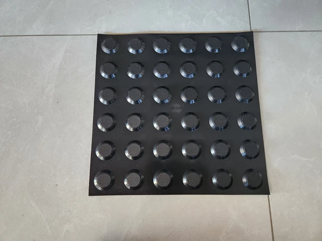 Tactile Indicator TGSI - 'Peel & Stick' 300 x 300mm - Black Warning Hazard