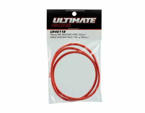 RCS ULTIMATE RACING :  Câble Silicone Rouge 16 AWG 50cm - UR46118