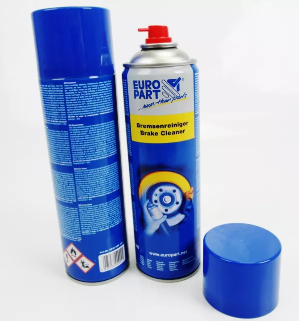 12x EUROPART Brake Cleaner Spray Can 500ml Vocgehalt 339g Acetone
