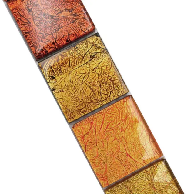 Wandbordüre Mosaik Borde Bordüre Glasmosaik gold orange Struktur WB120BOR-07824