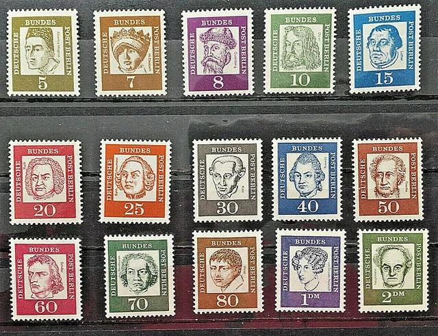 Berlin Michel Nr. 199-213 Postfrisch** (1961/1962) Bedeutende Deutsche