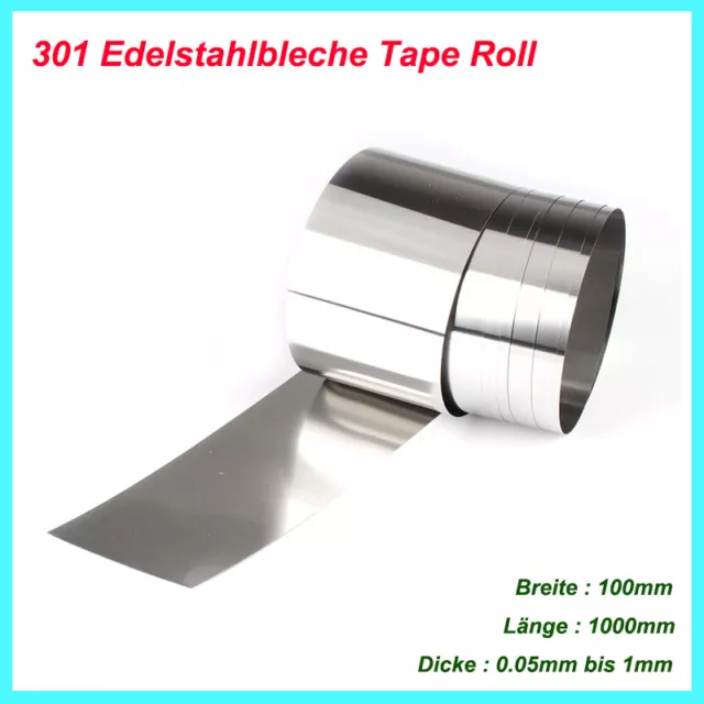 Edelstahlbleche 301 Rostfreier Stahl Tape Roll Dünn Platte Dicke 0.05mm bis 1mm