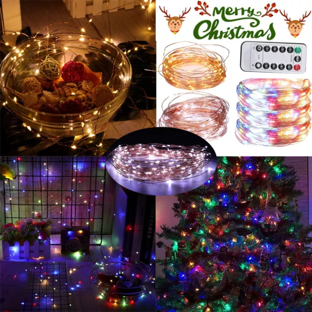 10M 20M 100/200LED Copper Wire Party USB Twinkle LED String Fairy Lights Remote