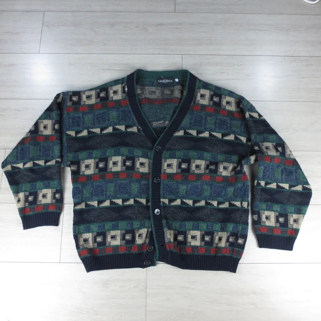 Manarès Cardigan Gilet Mailles Made in Italy T4 2XL Vert Acrylique Laine