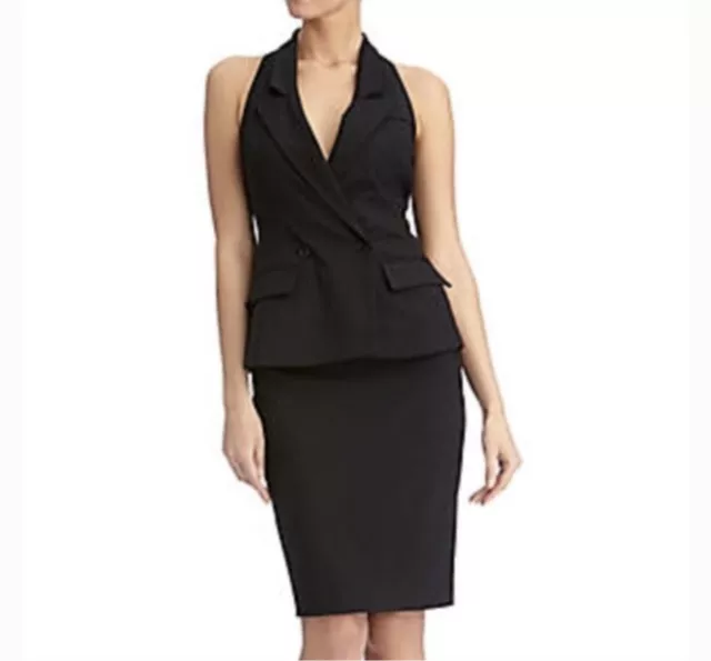 RACHEL ROY  Tuxedo Dress Wool Black Collared  Size 12 $398 NWT Tux