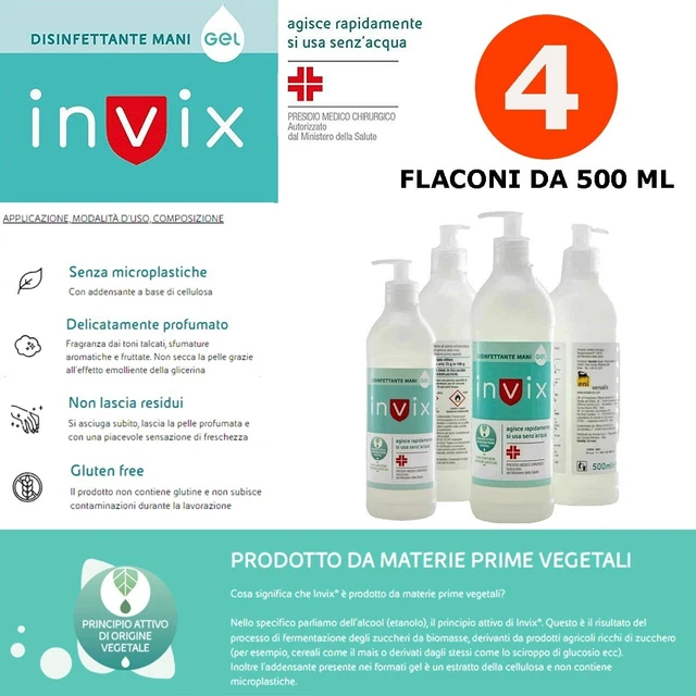 Gel igienizzante disinfettante mani da 500 ml presidio medico chirurgico