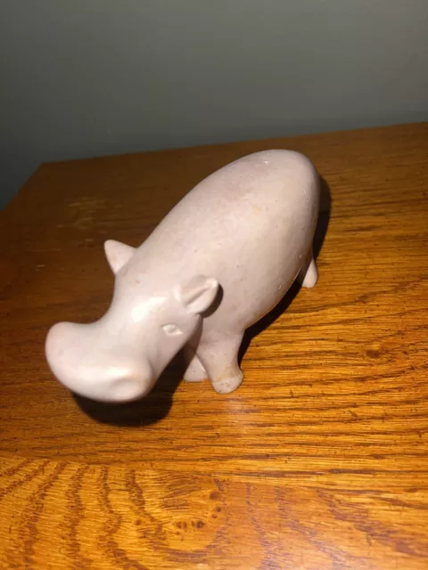 Hand Carved Soap Stone Hippo Hippopotamus Animal Sculpture Figurine