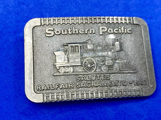 SOUTHERN PACIFIC SACRAMENTO RAILFAIR 1981 Railroad Train Engine RR Belt Buckle