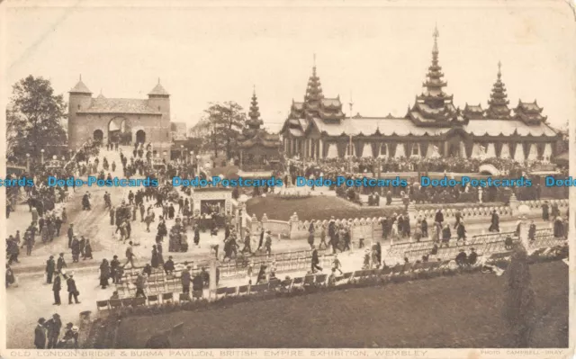 R074778 Old London Bridge and Burma Pavilion. British Empire Exhibition. Wembley