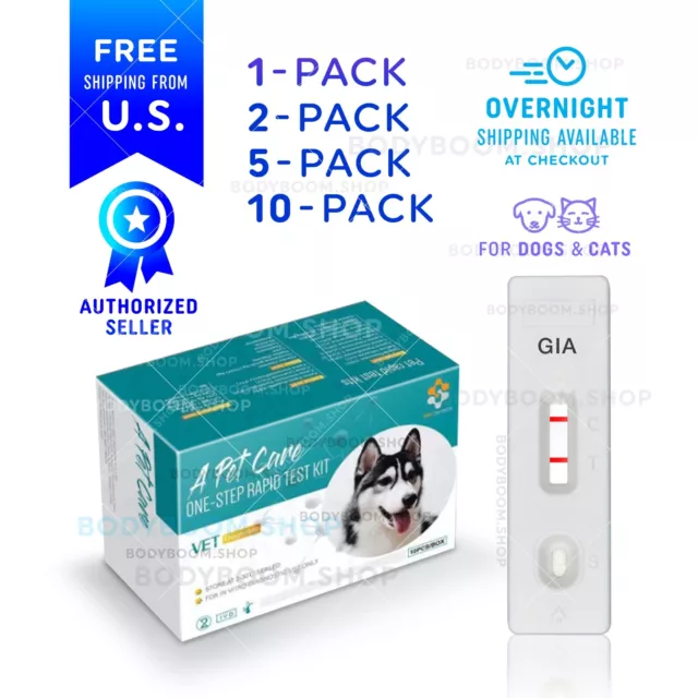 Canine Feline GIARDIA Ag Rapid Test Kit (1, 2, 5, 10) Home Tests for Dogs & Cats