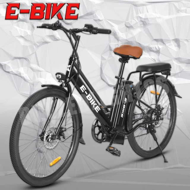 500W 26'' Electric Bicycle 7 Speed Fat Tire Snow Beach City Commuter E-bike 36V