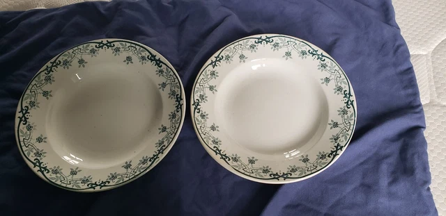 2 ANCIENNES ASSIETTES Creuses Saint Amand Et Hamage Modele Bleriot EUR