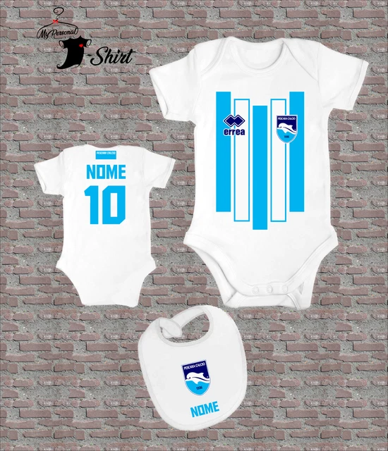 Coordinato Body Bavaglino Neonato Pescara Personalizzato Con Nome Idea Regalo