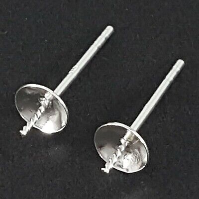 Earring Posts 5mm Cup With Peg 925 Sterling Silver Findings For Jewellery Making
