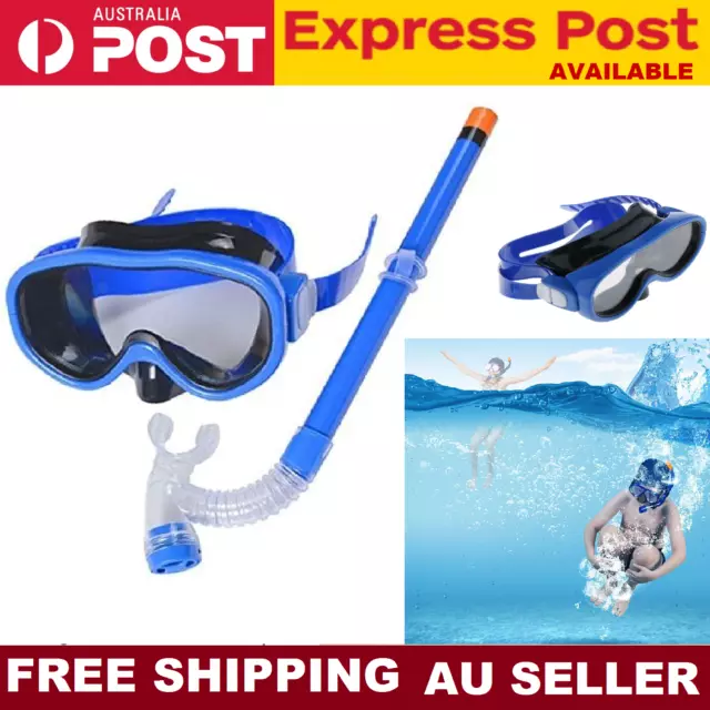 Kids Children Diving Mask Set Anti-Fog Swimming Goggle Masks Snorkel Fins Kit