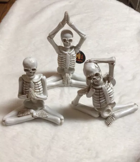 NEW Yoga Skeleton **Choose Your Pose** Resin Halloween Statue Figure