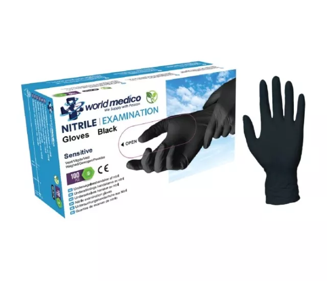 Nitril Handschuhe in schwarz Gr. S-XXL Einweghandschuhe Arbeitshandschuhe