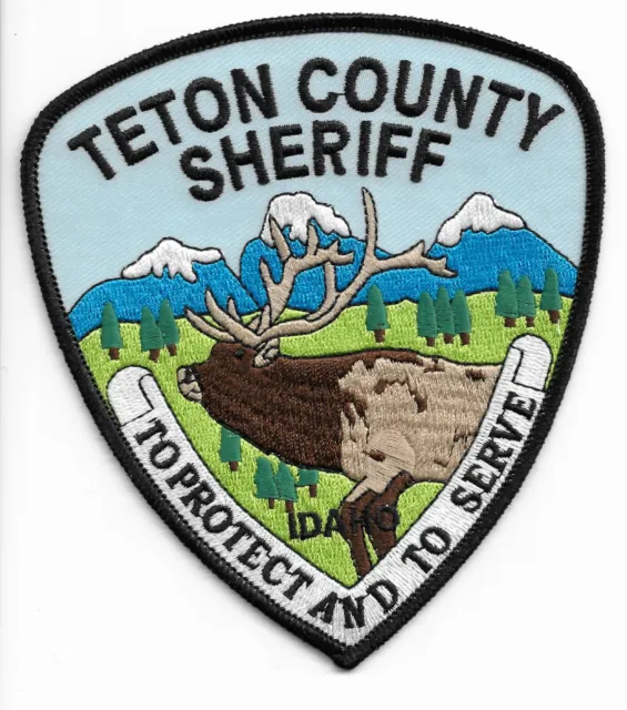 *NEW* Teton County Sheriff, Idaho  (4.5" x 5" size) shoulder police patch (fire)