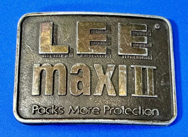 LEE Maxi II Packs More Protection Oil Filters Advertisement Belt Buckle